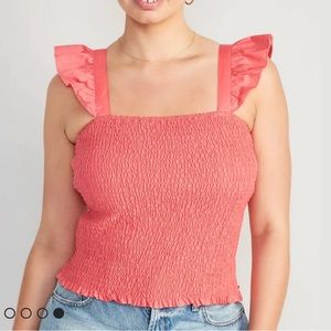 New Old Navy Women’s Smocked Tank Top Size 2X Pink Coral NWT